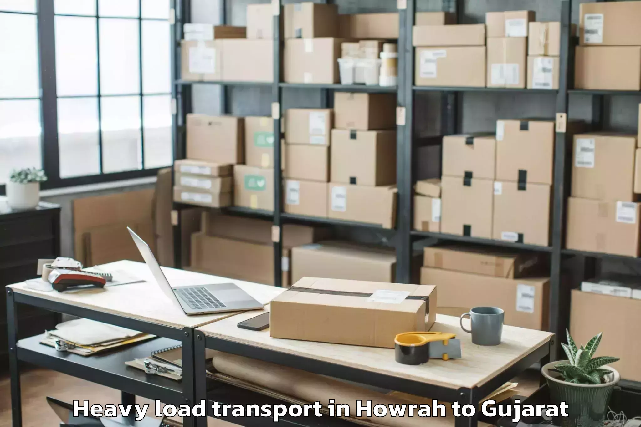 Top Howrah to Bhilad Heavy Load Transport Available